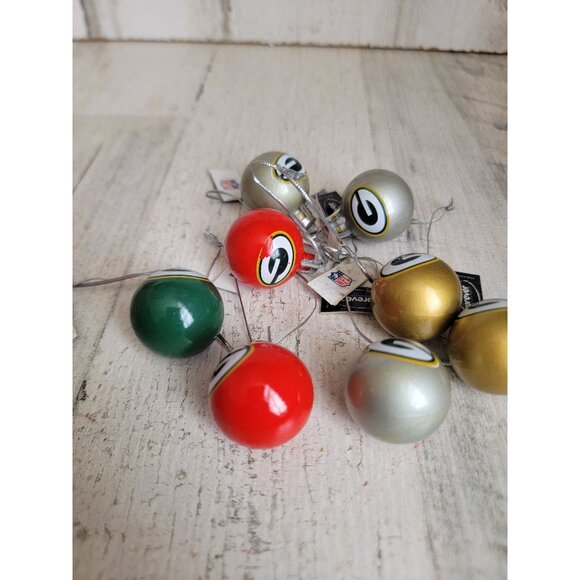 Green bay Packers mini ball ornament Xmas set football - Picture 5 of 7